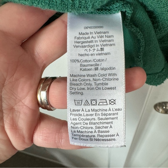 🎉Former HP!🎉 Madewell Texture & Thread Full Sleeve Top Size Medium Green - Picture 12 of 12